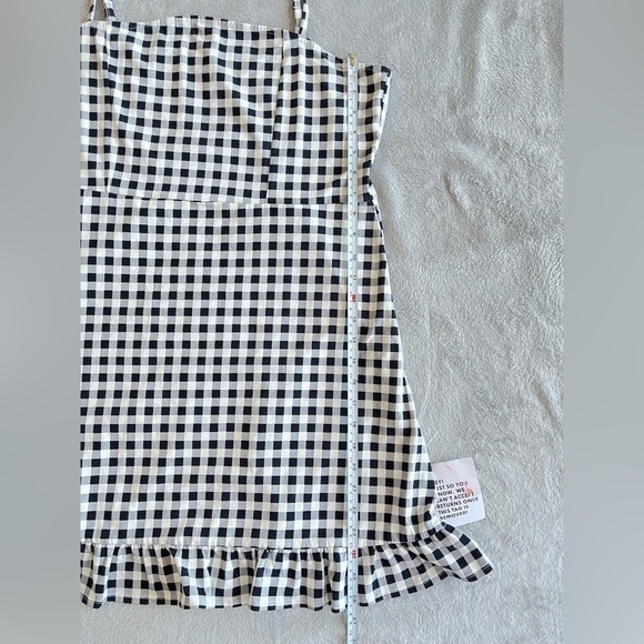 Asos designs Strappy Black White Gingham mini dress. Size 14 - Picture 5 of 7
